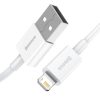 Baseus Lightning - USB-A töltő és adatkábel, 1m, fehér