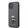 Karl Lagerfeld fém logós tok, hátlap SZÜRKE iPhone 12 Pro Max
