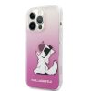 Karl Lagerfeld choupette mintás Rózsaszín iPhone 13 Pro Max tok, hátlap