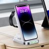 AceFast 15W E15 3 az 1-ben Qi vezeték nélküli töltőállomás iPhone, Apple Watch, Airpods készülékekhez FEHÉR