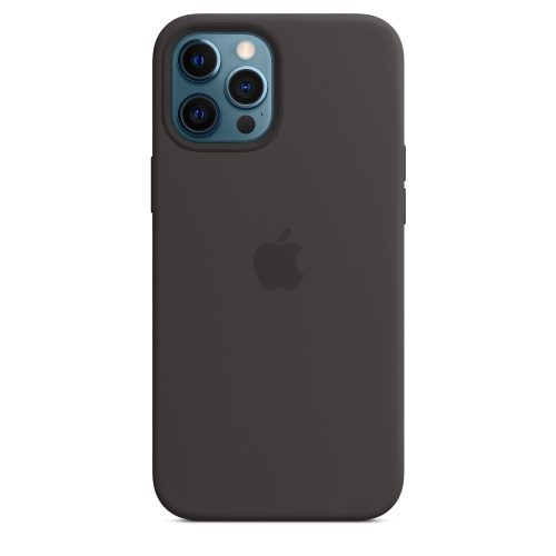 Apple MagSafe rögzítésű szilikontok FEKETE iPhone 12 Pro Max