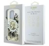 Guess Liquid Glitter Flower iPhone 16 Pro Max MagSafe kemény hátlap tok, bézs GUHMP16XLFMWTE