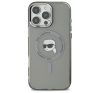 Karl Lagerfeld IML Metal Karl Head iPhone 16 Pro MagSafe kemény hátlap tok, fekete KLHMP16LHLSKIK