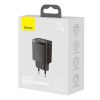 Baseus Compact gyorstöltő adapter 20W Type-C + USB, fekete