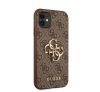 Guess PU 4G Metal Logo Apple iPhone 11 hátlap tok, barna