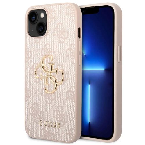 Guess PU 4G Metal Logo Apple iPhone 14 Plus hátlap tok, rózsaszín GUHCP14M4GMGPI