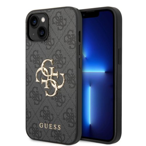 Guess PU 4G Metal Logo Apple iPhone 14 Plus hátlap tok, szürke GUHCP14M4GMGGR