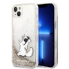 Karl Lagerfeld Liquid Glitter Choupette Eat hátlap tok Apple iPhone 14 Plus, arany KLHCP14MGCFD