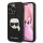 Karl Lagerfeld Head Saffiano bőr hátlap tok Apple iPhone 14 Pro, fekete KLHCP14LSAPKHK