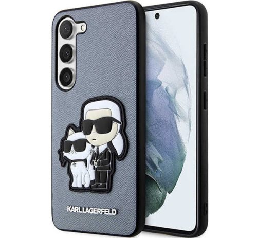 Karl Lagerfeld Saffiano Samsung Galaxy S23+, szilikon tok, szürke