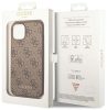 Guess 4G Metal Gold Apple iPhone 14 hátlap tok, barna GUHCP14SG4GFBR