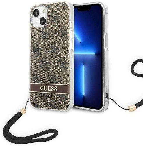 Guess 4G Print Strap Apple iPhone 14 Plus hátlap tok, barna GUOHCP14MH4STW