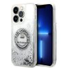 Karl Lagerfeld Liquid Glitter RSG Apple iPhone 14 Pro hátlap tok, ezüst KLHCP14LLCRSGRS