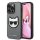 Karl Lagerfeld Saffiano Choupette Head Patch Apple iPhone 14 Pro hátlap tok, ezüst KLHCP14LSAPCHG