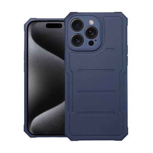 Heavy Duty Apple iPhone 15 Pro Max ütésálló szilikon tok, kék