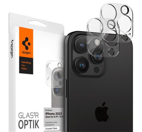 Spigen Glas.tR EZ Fit Optik Pro Apple iPhone 15 Pro/ iPhone 15 Pro Max, Tempered kameravédő fólia (2db)