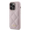 Guess Quilted Metal Logo Apple iPhone 15 Pro hátlap tok, rózsaszín GUHCP15LPSQSQSP