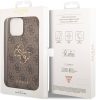 Guess 4G Metal Gold Logo Apple iPhone 15 Pro Max hátlap tok, barna GUHCP15XG4GFBR