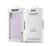 DKNY Liquid Silicone Silver Metal Logo Magsafe iPhone 15 hátlap tok, rózsaszín DKHMP15LSMCHLP