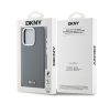 DKNY Liquid Silicone Silver Metal Logo Magsafe iPhone 15 Pro hátlap tok, szürke DKHMP15LSMCHLG