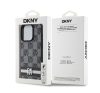 DKNY PU Leather Checkered Pattern and Stripe iPhone 13 Pro Max hátlap tok, fekete DKHCP13XPCPTSSK