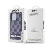 DKNY PU Leather Checkered Pattern and Stripe iPhone 15 Pro Max hátlap tok, kék DKHCP15XPCPTSSB