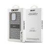 DKNY PU Leather Repeat Pattern Tonal Stripe iPhone 14 Pro hátlap tok, bézs DKHCP14LPRTHSLE