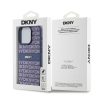 DKNY PU Leather Repeat Pattern Tonal Stripe iPhone 14 Pro hátlap tok, kék DKHCP14LPRTHSLB