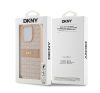 DKNY PU Leather Repeat Pattern Tonal Stripe iPhone 14 Pro hátlap tok, rózsaszín DKHCP14LPRTHSLP