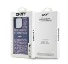 DKNY PU Leather Repeat Pattern Tonal Stripe iPhone 15 Pro Max hátlap tok, kék DKHCP15XPRTHSLB