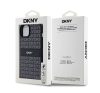 DKNY PU Leather Repeat Pattern Tonal Stripe Apple iPhone 15 Plus hátlap tok, fekete DKHCP15MPRTHSLK