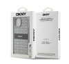 DKNY PU Leather Repeat Pattern Tonal Stripe Apple iPhone 15 hátlap tok, bézs DKHCP15SPRTHSLE