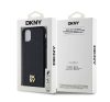 DKNY PU Leather Repeat Pattern Stack Logo Apple iPhone 11 Magsafe kompatibilis hátlap tok, fekete DKHMN61PSHRPSK