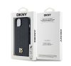 DKNY PU Leather Repeat Pattern Stack Logo Apple iPhone 14 Magsafe kompatibilis hátlap tok, fekete DKHMP14SPSHRPSK