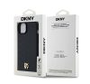 DKNY PU Leather Repeat Pattern Stack Logo Apple iPhone 15 Plus Magsafe kompatibilis hátlap tok, fekete DKHMP15MPSHRPSK