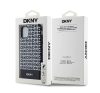 DKNY PU Leather Repeat Pattern Bottom Stripe Apple iPhone 11 Magsafe kompatibilis hátlap tok, fekete DKHMN61PSOSPK