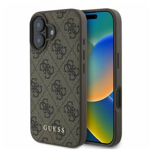 Guess 4G Classic Apple iPhone 16 Plus hátlap tok, barna GUHCP16MG4GFBR