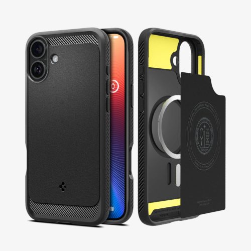 Spigen Rugged Armor MagFit Apple iPhone 16 Matte Black tok, fekete