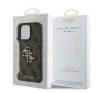 Guess PU 4G Metal Logo Apple iPhone 16 Pro hátlap tok, barna