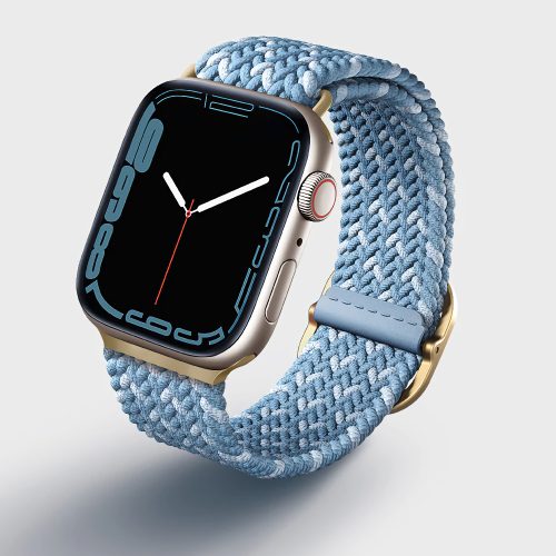 UNIQ Aspen szövet szíj KÉK - FEHÉR Apple Watch 41 / 40 / 38 mm