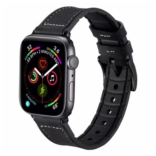 XPRO Apple Watch szilikon / bőr szíj Fekete 38mm / 40mm / 41mm