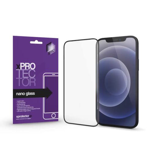 XPRO Nano Glass kijelzővédő fekete kerettel Apple iPhone 13 / 13 Pro / 14 készülékhez