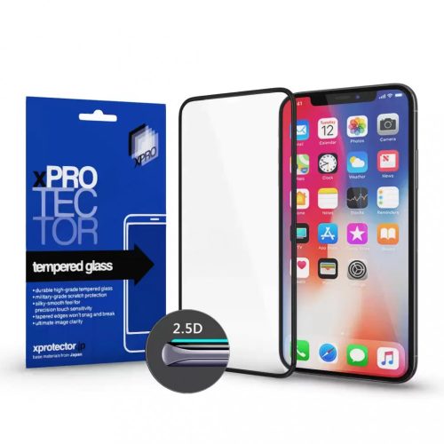 XPRO Tempered Glass Full 2.5D fekete 0.33 kijelzővédő üveg Apple Iphone 7 / 8 készülékhez