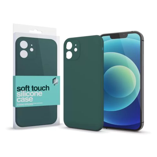 XPRO Soft Touch szilikon tok Slim sötétzöld Apple iPhone 13 Mini készülékhez