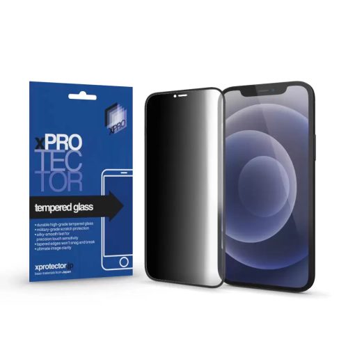 XPRO Tempered Glass 0.33 Full 3D Black FG PRIVACY kijelzővédő üveg Apple iPhone 13 Pro Max / 14 Plus készülékhez