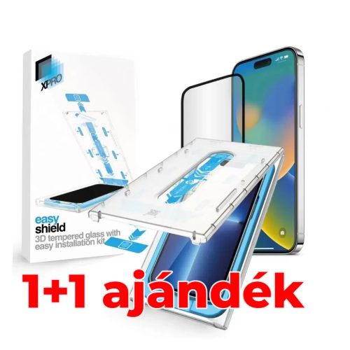 XPRO Easy Shield Tempered Glass 3D kijelzővédő üveg / üvegfólia, egyszerű felhelyező készlettel Apple iPhone 15 készülékhez