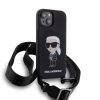 Karl Lagerfeld tok + crossbody strap fekete KLHCP15SSCBSKNK Apple Iphone 15 készülékhez